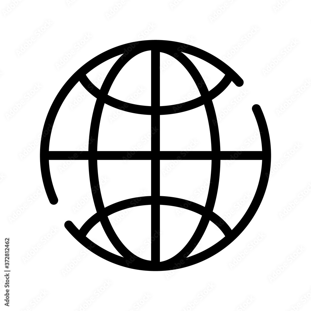 Poster sphere planet browser line style icon