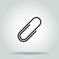 Obraz premium paperclip icon or logo in outline 