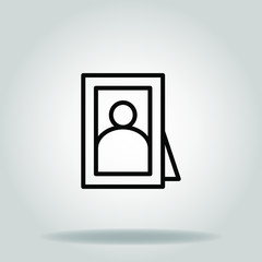 photo frame icon or logo in outline
