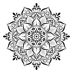 Mandala pattern design with hand drawn, Vector mandala Oriental pattern, Unique design with petal flower. Concept relax and meditation use for page logo book