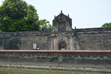 Fototapeta na wymiar Fort Santiago facade at Intramuros in Manila, Philippines