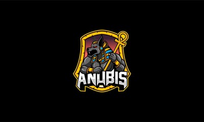 Anubis egypt mythology hold staff vector