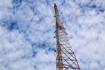 telecommunication tower against blue sky