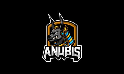Anubis head vector logo emblem