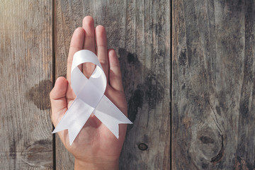 White ribbon symbol of peace International day of non violence.