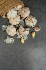 Garlic paste on a black background