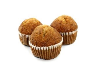 Sweet cup cake on white background