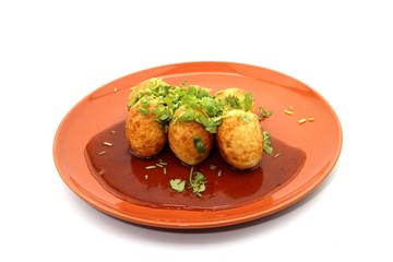 Sweet and sour eggs Thai original food 