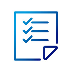 paper document file with checklist gradient style icon