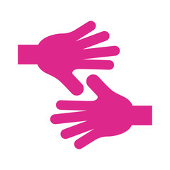 Obraz premium hands human stop pink silhouette style