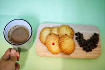 cup of coffee and croissant