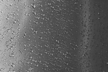 water drops on a metal surface