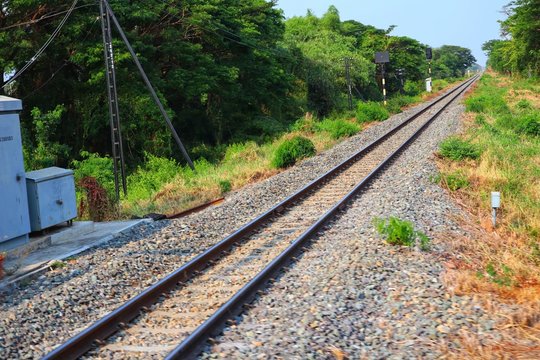 railroad tracks in the countryside