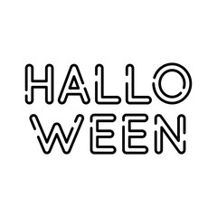 halloween word line style icon