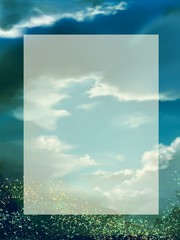 message card of summer blue sky