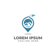 Tour Mountain and Location Tag for Travel Logo Design