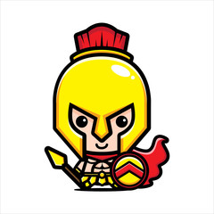 warrior character vector design