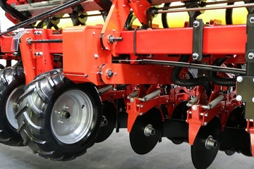 Precision inline seeder. A row seeder. Seed drill.  Fragment.