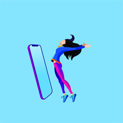 vector illustration of a man jumping