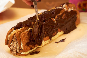 Cooking cake 