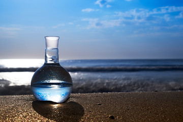 A flask with clean drinking water.