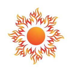 Sun Vector logo summer icon design. Sun burst star logo icon. Vector yellow sun symbol