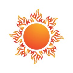 Sun Vector logo summer icon design. Sun burst star logo icon. Vector yellow sun symbol