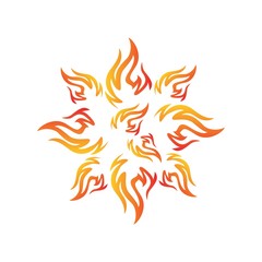 Fototapeta premium Sun Vector logo summer icon design. Sun burst star logo icon. Vector yellow sun symbol