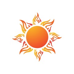 Sun Vector logo summer icon design. Sun burst star logo icon. Vector yellow sun symbol