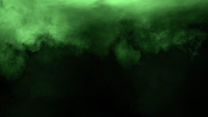 Fog and mist effect on isolated background. Green smoke chemistry, mystery texture overlays. Stock illuistration.