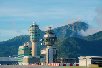 Hong Kong airport control tower and fire station