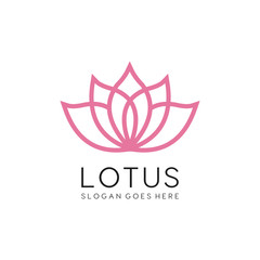Modern lotus flower logo premium vector