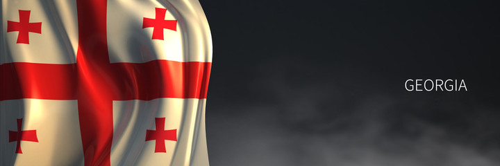 Georgia Flag with Dark Background.
3d Rendering of European countries Flag.