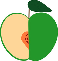vector illustration of an apple with leaf