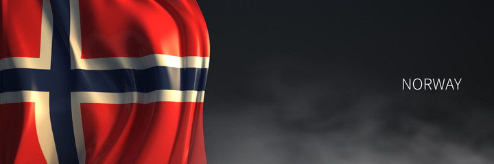 Norway Flag with Dark Background.
3d Rendering of European countries Flag.