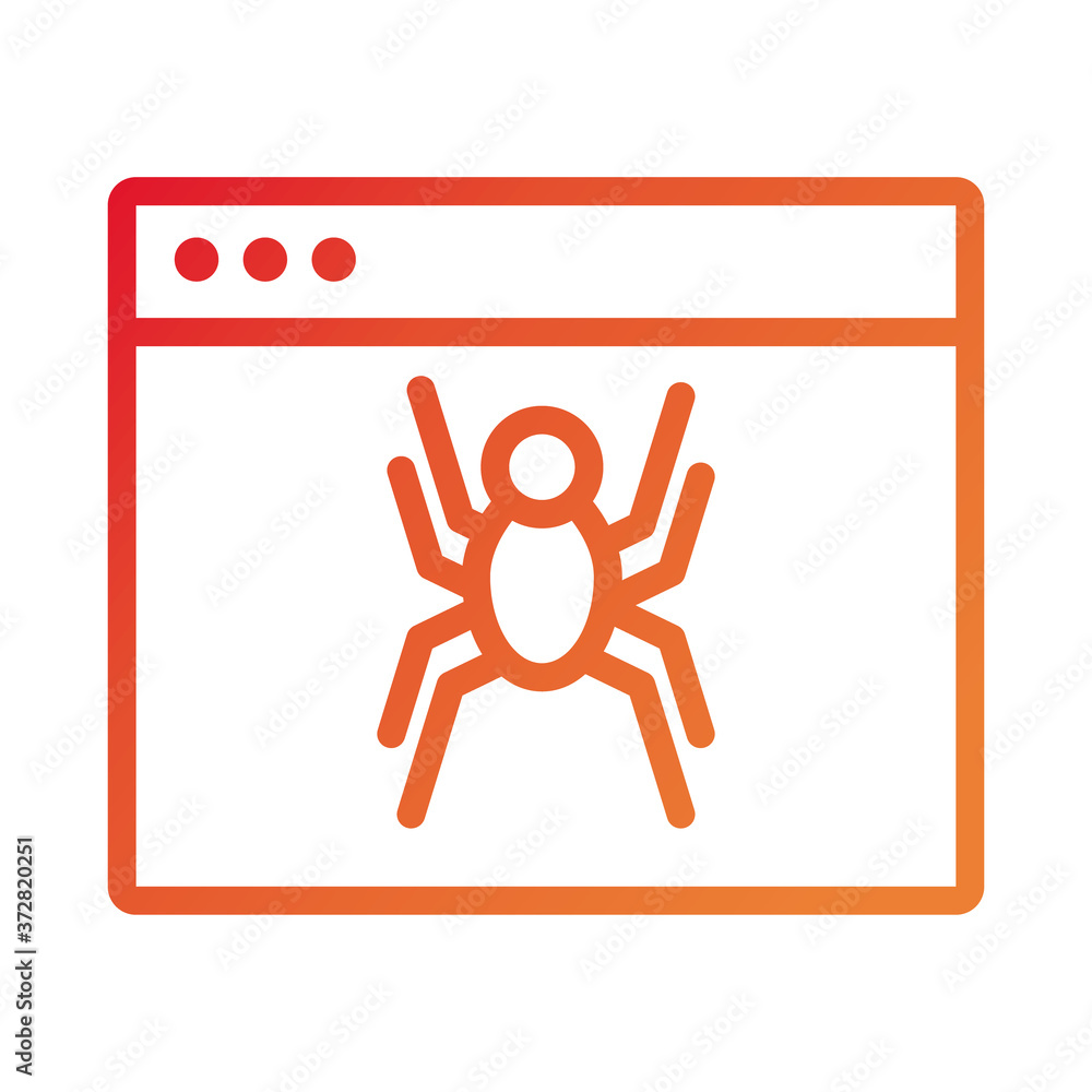 Poster webpage template with spider gradient style icon