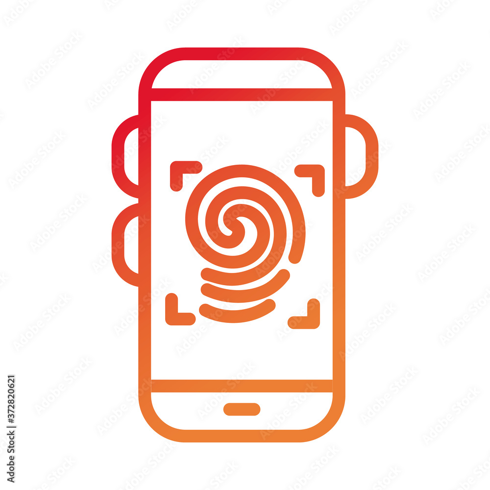 Poster smartphone device with finger print gradient style