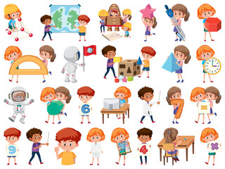 Set of children with education objects isolated