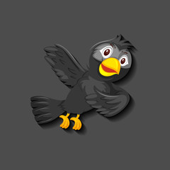 Black bird cartoon character
