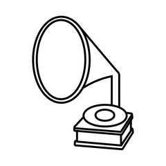 gramophone music player line style icon