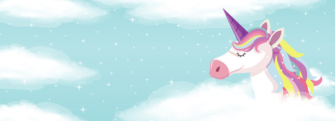 Cute unicorn on sky © brgfx