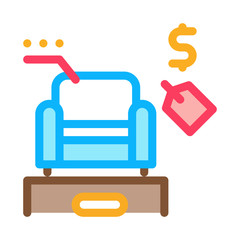 armchair selling icon vector. armchair selling sign. color symbol illustration
