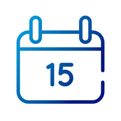 calendar reminder with number 15 gradient style icon