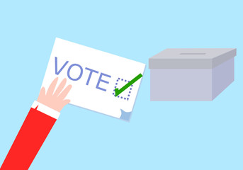 Ballot paper.Voting box and election vector.Democracy concept.