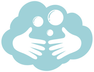 Cleaning hands icon on white background