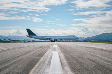 airplane crossing the runway