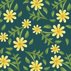 Flowers color yellow pattern detailed style