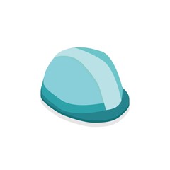 Blue Construction Helmet Illustration Graphic Isolated in White