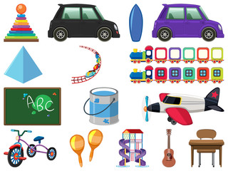 Set of various objects cartoon