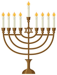 Isolated candle holder and lighting candles